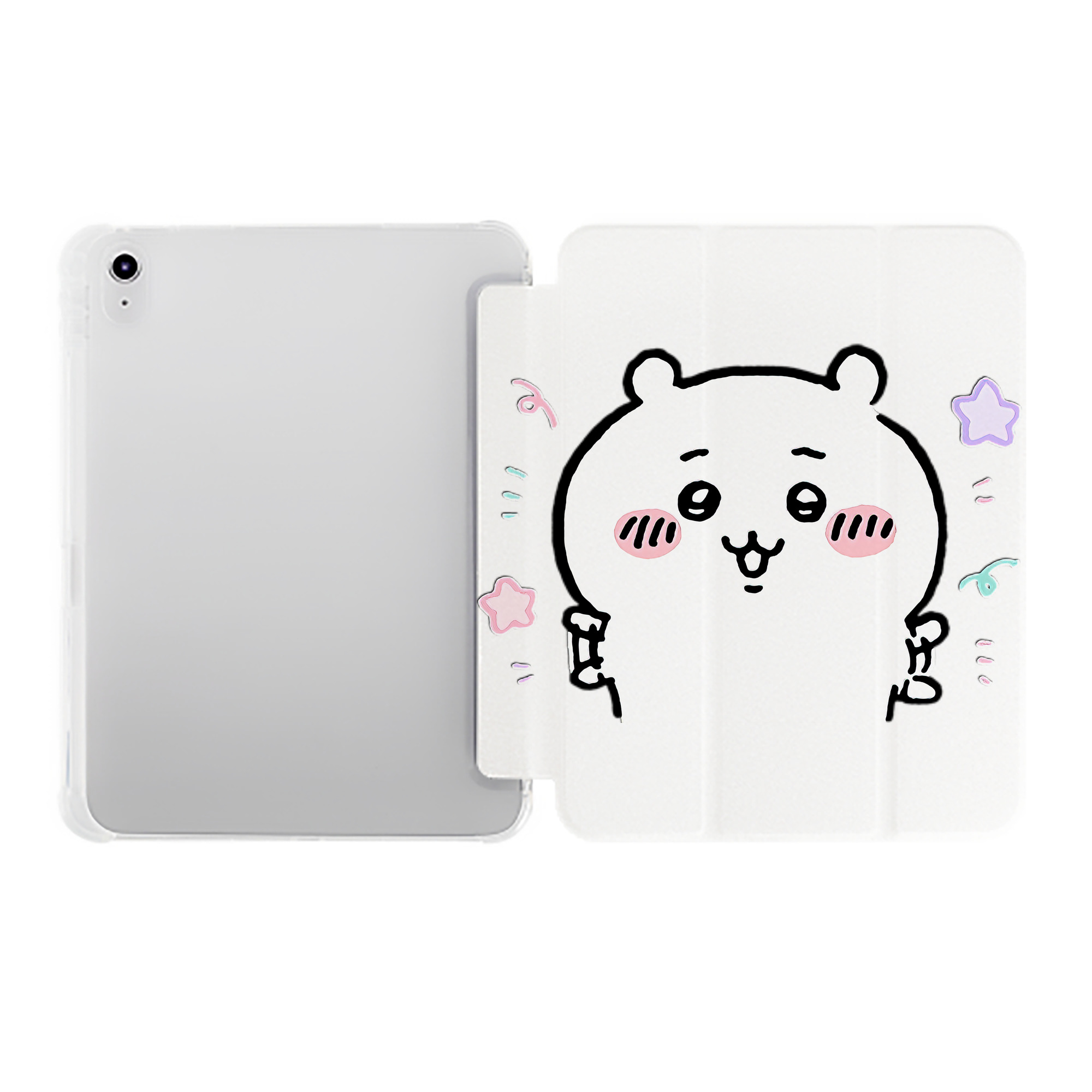 （画像用） ちいかわ ちいかわ Chii-kawa chiikawa IPad ケース ペン収納付き 三つ折りスタンド PUレザー×シリコン 対応機種9.5/10.5/10.9インチ